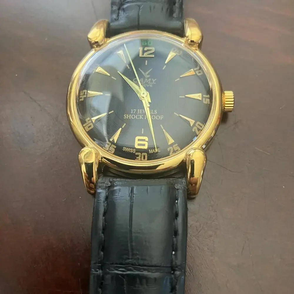 Gold and Black Men's Watch 36mm Men’s Camy RARE 36mm